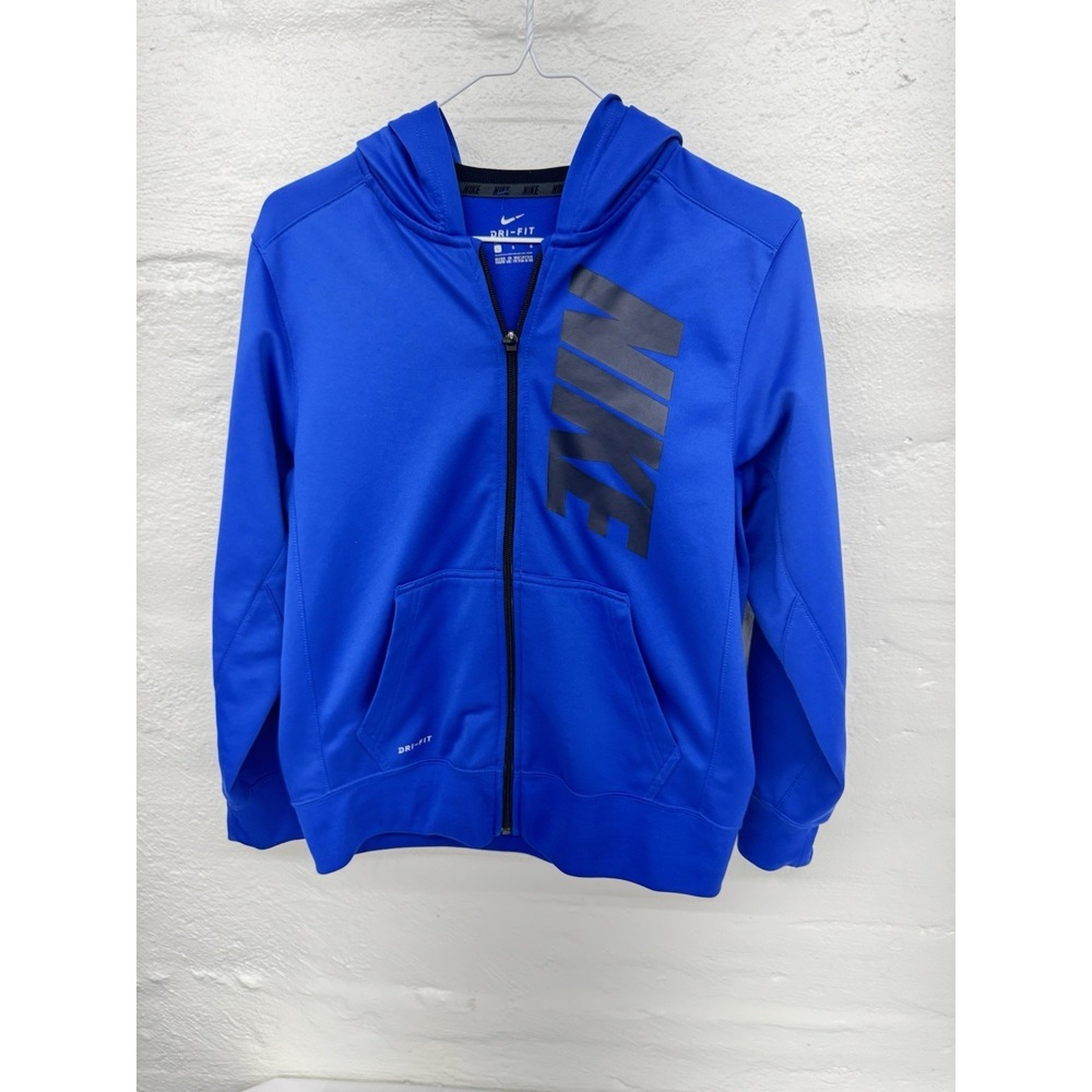 NIKE Boys Blue Full Zip Hoodie Jacket Sweatshirt Size Extra Large L